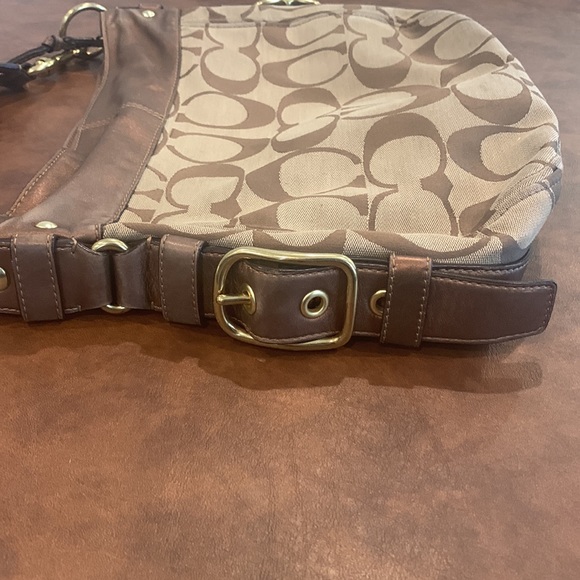 Coach monogram sachel hobo shoulder handbag - Picture 5 of 12